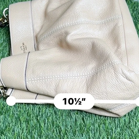 Coach Grace Hobo Beige Pebble Leather Shoulder Bag F31987 Gold Hardware - Picture 10 of 12